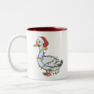 Dummer Gans Licht Weihnachten Lustige Ente Xmas Li Zweifarbige Tasse
