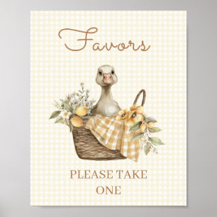 Dummer Gans-Limonen-Baby-Shower-Geschenke-Schild Poster