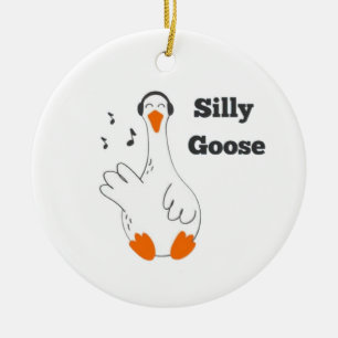 Dummer Gans, Lustige Gans, Gansliebhaber Keramik Ornament