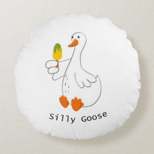 Dummer Gans, Lustige Gans, Gansliebhaber Rundes Kissen