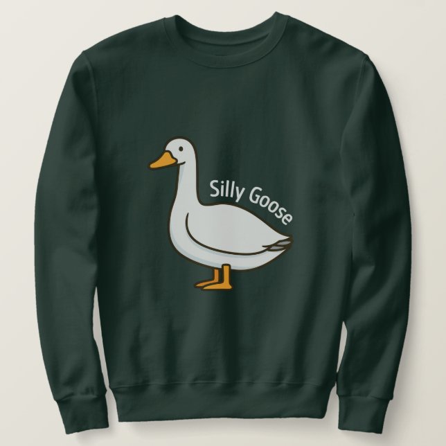 Dummer Gans Lustiger Cartoon-Gans Sweatshirt (Design vorne)