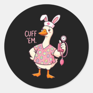 Dummer Gans-Meme Lustiges Ostern Krankenpfleger Cu Runder Aufkleber