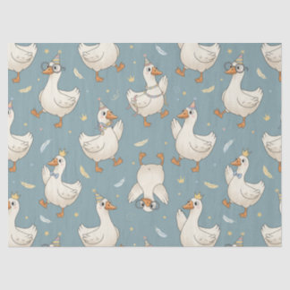 Dummer-Gans-Party – blauer Hintergrund mit Federn Seidenpapier