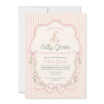 Dummer Gans Rosa Blumen Baby Shower Einladung