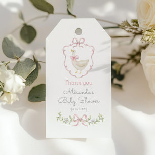 Dummer Gans Rosa creat Babyparty Dankeschön Geschenkanhänger