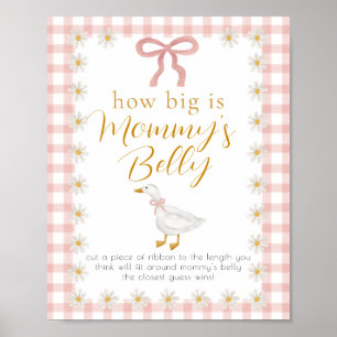 Dummer Gans Rosa Gingham Baby Shower Bauch Raten  Poster