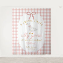 Dummer Gans Rosa Gingham Mädchen Baby Shower Hinte