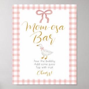 Dummer Gans Rosa Gingham Mimosa-Stationsschild Poster