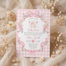 Dummer Gans Rosa Schleife Mädchen Baby Shower Einl