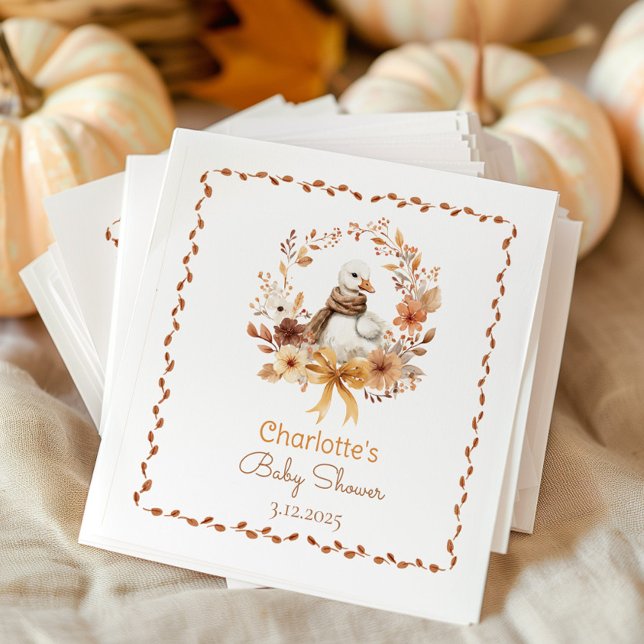 Dummer Gans Rustikale Herbst-Babyparty Danke Serviette (Von Creator hochgeladen)