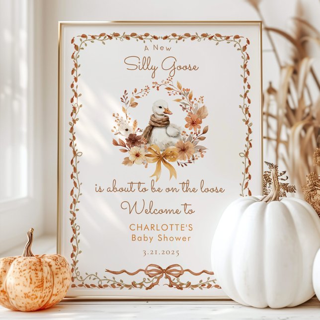 Dummer Gans Rustikaler Herbst-Baby-Shower-Willkomm Poster (Von Creator hochgeladen)