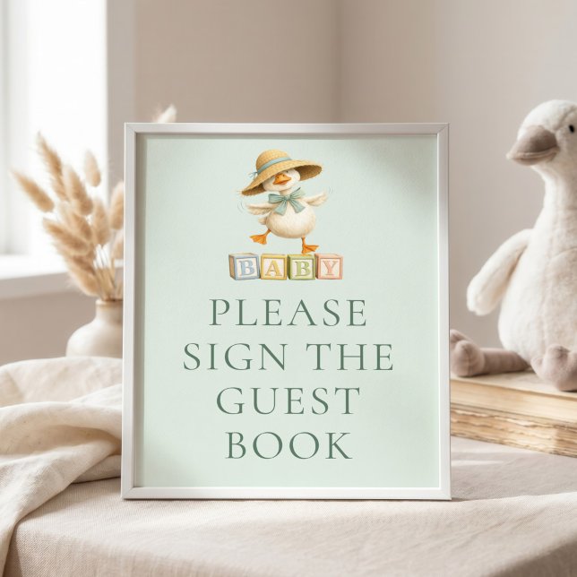 Dummer-Gans-Sage-Gästebuch-Baby-Shower-Schild Poster (Von Creator hochgeladen)