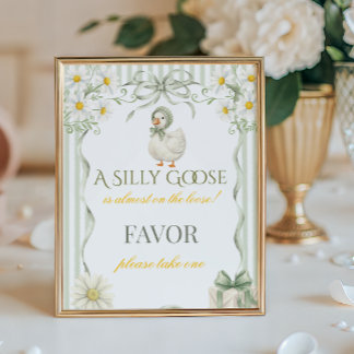 Dummer-Gans-Salbei-Grün-Neutrales-Babyparty-Mitgeb Poster