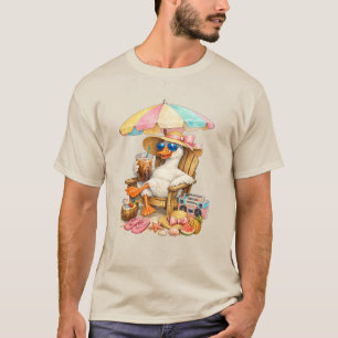 Dummer Gans Sommerferien Eiskaffee Strand Chai T-Shirt