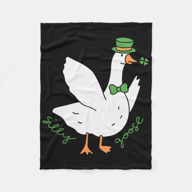 Dummer Gans St. Patrick's Day Leprechaun Hut Irish Fleecedecke (Vorderseite)