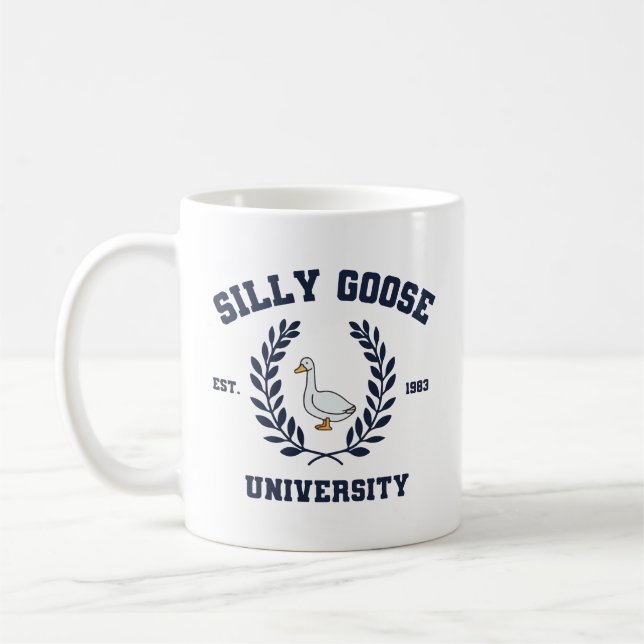 Dummer-Gans-Universität Kaffeetasse (Links)