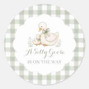Dummer Gans Vintage Gänseblümchen-Baby-Party Runder Aufkleber