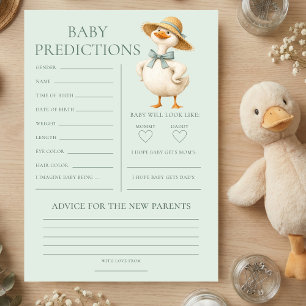 Dummer-Gans-Vorhersagen Baby Shower Spielkarte Einladung