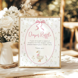 Dummer-Gans-Windel-Raffel-Mädchen-Baby-Party Poster