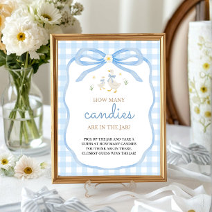 Dummer Gänse-Baby-Shower Errate wie viele Tisch- Poster