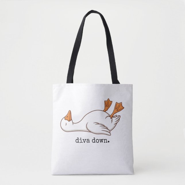 Dummer Gänse-Diva Down Lustige Gans  Tasche (Vorderseite)