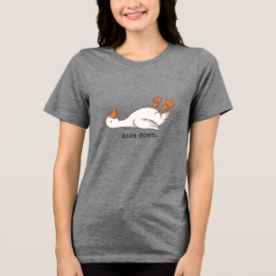 Dummer Gänse-Diva Down Lustige Gans Tri-Blend Shirt
