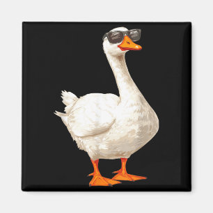 Dummer Gänse-Ente mit Sonnenbrille Lustige Grafik Magnet