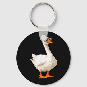 Dummer Gänse-Ente mit Sonnenbrille Lustige Grafik Schlüsselanhänger