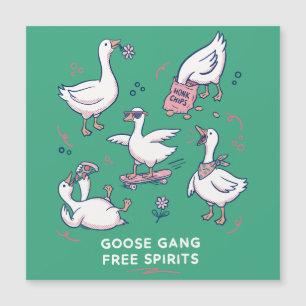 Dummer Gänse-Gang Lustiges Gänse-Shirt Magnetkarte