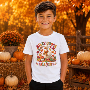 Dummer Gänse Herbst Stimmung Faux Häkelgans Kinder T-Shirt