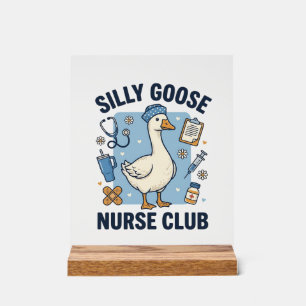 Dummer Gänse-Krankenschwester-Club Lustiges Kranke Acrylschild