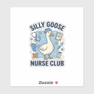 Dummer Gänse-Krankenschwester-Club Lustiges Kranke Aufkleber