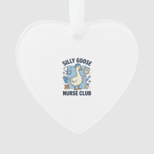 Dummer Gänse-Krankenschwester-Club Lustiges Kranke Ornament