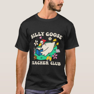 Dummer Gänse-Lehrer-Club Retro Groovy Lehrer Rücke T-Shirt