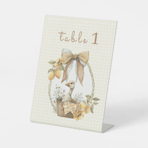 Dummer Gänse-Limonen-Aquarell-Tischnummern Sockelschild