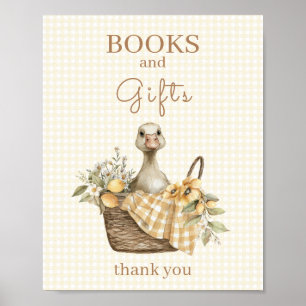 Dummer Gänse-Limonen-Baby-Shower-Bücher und Gesche Poster
