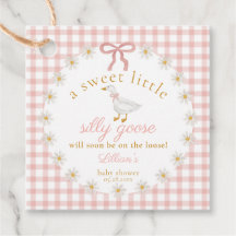 Dummer Gänse-Pink-Gingham-Cottagecore-Baby-Party