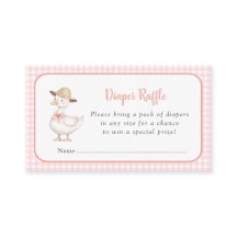 Dummer Gänse-Rosa-Gingham-Babyshower-Windel-Raffel