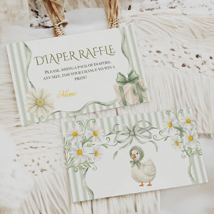 Dummer Gänse-Sage-Grün-Neutrale Babyparty-Windel Begleitkarte
