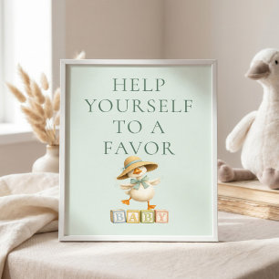 Dummer Gänse-Salbei-Gunst-Babyparty-Schild Poster