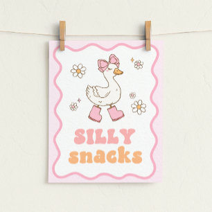 Dummer Gänse-Tischschild Snacks Poster