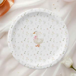 Dummer Gänse-Vintage-Wildblumen-Mädchen-Baby-Party Pappteller