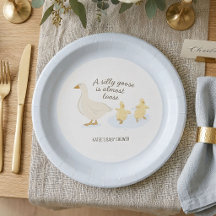 Dummer Goose ist fast lose Baby Shower Teller