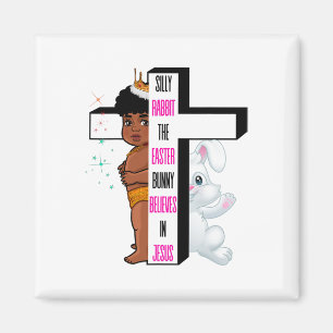 Dummer Hase Der Osterhase glaubt an Jesus Mich Magnet