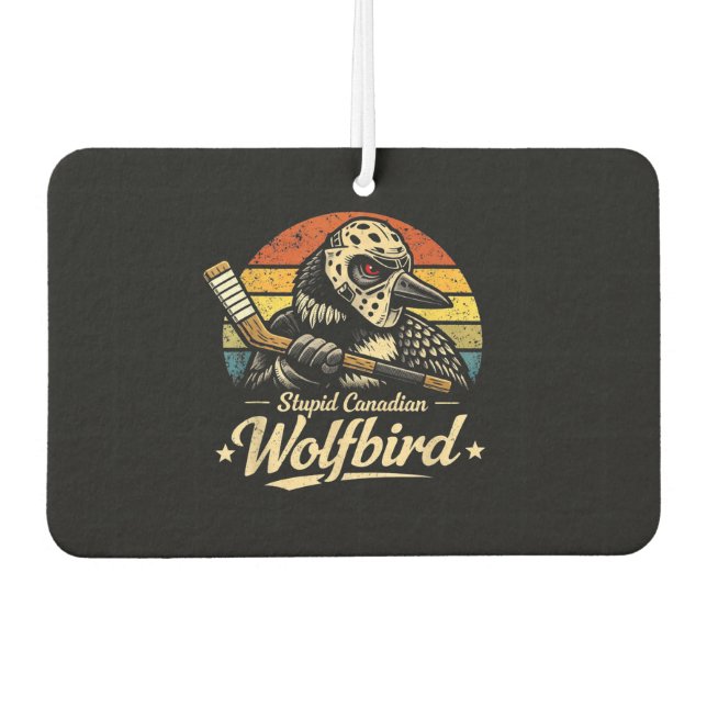 Dummer kanadischer Wolf Vogel  Autolufterfrischer (Vorderseite)