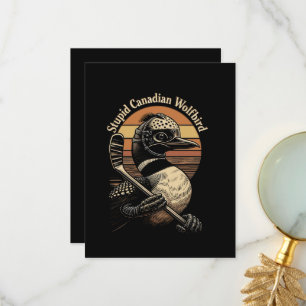 Dummer Kanadischer Wolf Vogel Dankeskarte