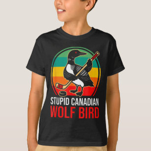 Dummer kanadischer Wolf-Vogel erhitzter Loon-Hocke T-Shirt