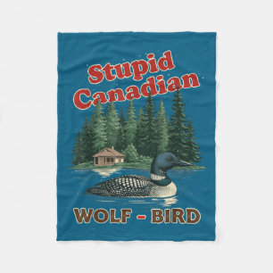 Dummer kanadischer Wolf Vogel erhitzter Loont Hock Fleecedecke
