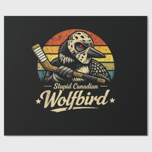 Dummer kanadischer Wolf Vogel Geschenkpapier