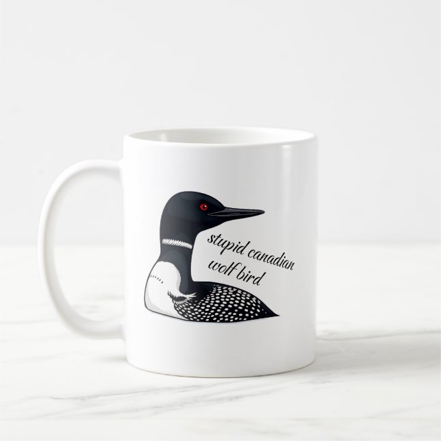 Dummer Kanadischer Wolf Vogel Kaffeetasse (Links)